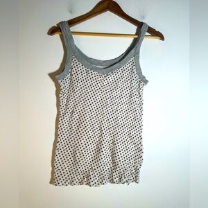 GAP Stylish Polka Dot Tank Top - Gray and White